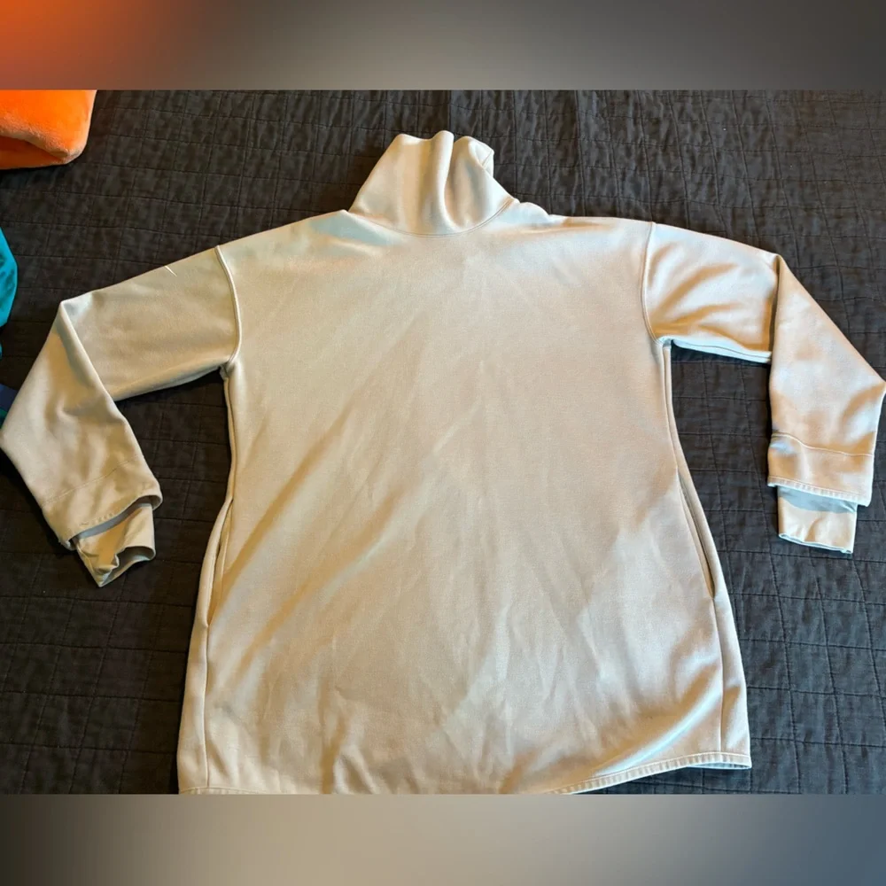 Nike Dri-FIT Cowl Neck Tulip Wrap Front Sweatshirt Beige Oatmeal Maternity